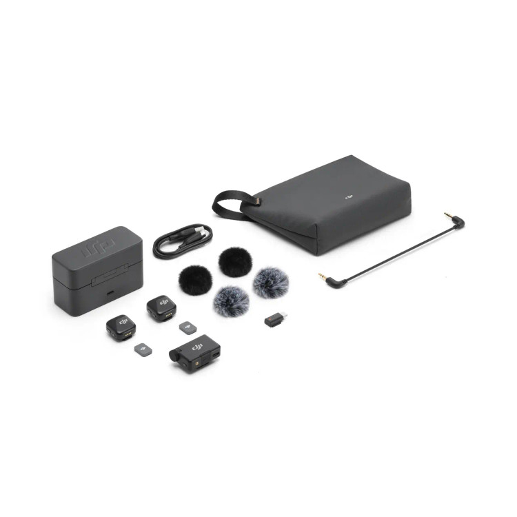میکروفون بیسیم DJI Mic Mini با دو فرستنده، یک گیرنده و کیف شارژ