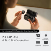 میکروفون بیسیم DJI Mic Mini با دو فرستنده، یک گیرنده و کیف شارژ