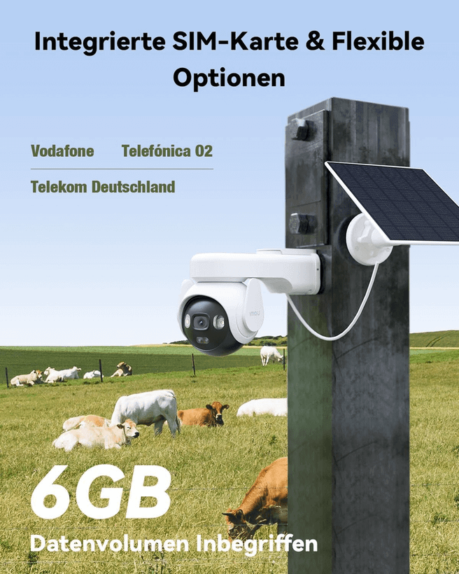 دوربین سولار سیم کارتی ۵ مگاپیکسلی IMOU IPC-B7ED-5M0TEA-EU/FS AOV PT با 4G، Wi-Fi و پنل خورشیدی