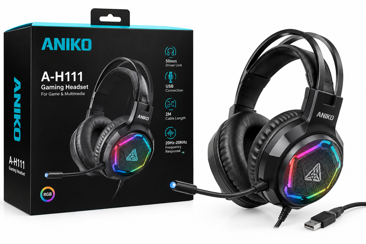 هدست سیم دار گیمینگ ANIKO A-H111